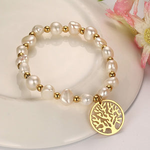 Fresh Water Pearl Tree of Life Bracelet