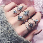 7 Pc. Boho Flora Ring Set