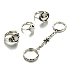 5 Pc. Moon Ring Set