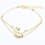 Beaded Elephant Gold Anklet