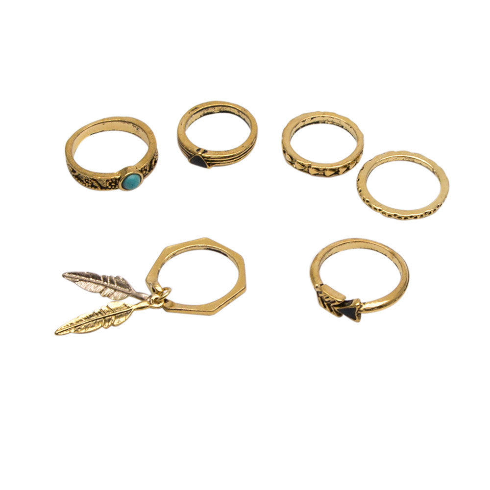 6 Pc. Gold Tone Ring Set