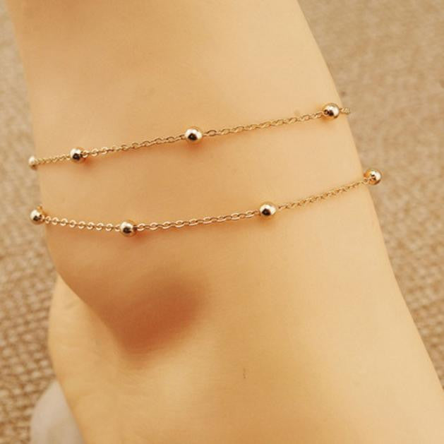 Gold Bead Anklet