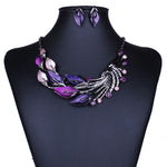 Purple  Calla Lillie Necklace Set