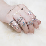 10 Pc. Silver Ring Set