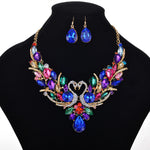 Blue Peacocks Necklace Set