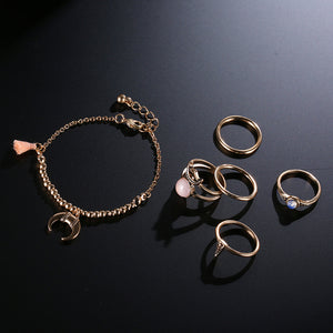 12 Pc. and 6 Pc. Tassel Ring and Bracelet Set