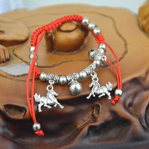 Red Rope Charm Bracelet