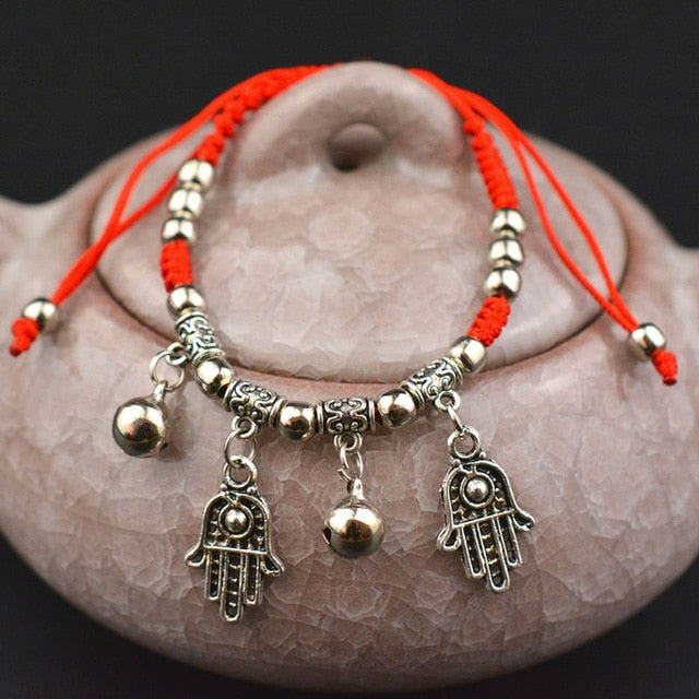 Red Rope Charm Bracelet