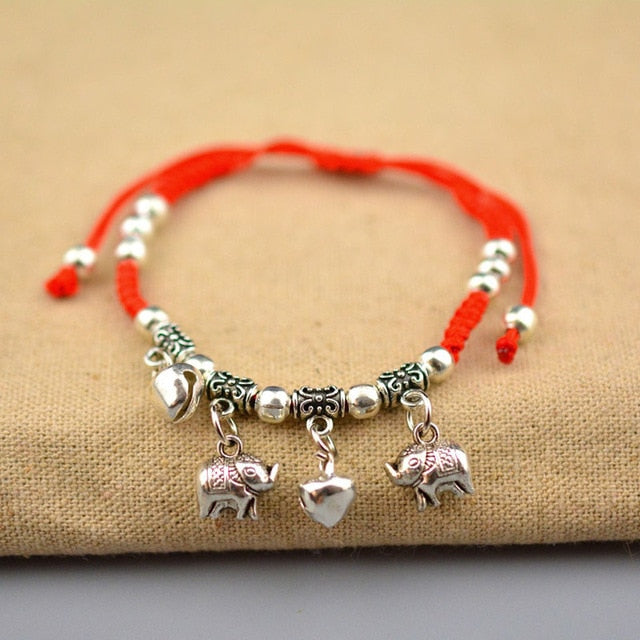 Red Rope Charm Bracelet