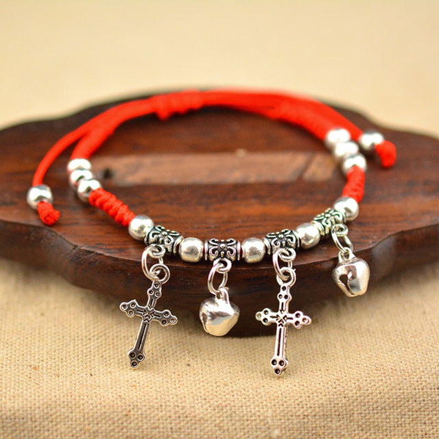 Red Rope Charm Bracelet