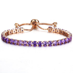 Full Tennis Adjustable Rose Gold Bracelet