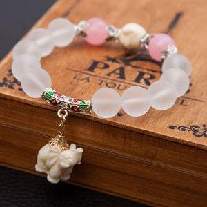 Elephant and Buddha Charm Bracelet