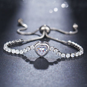 A Sparkling Heart Rose Gold Bracelet