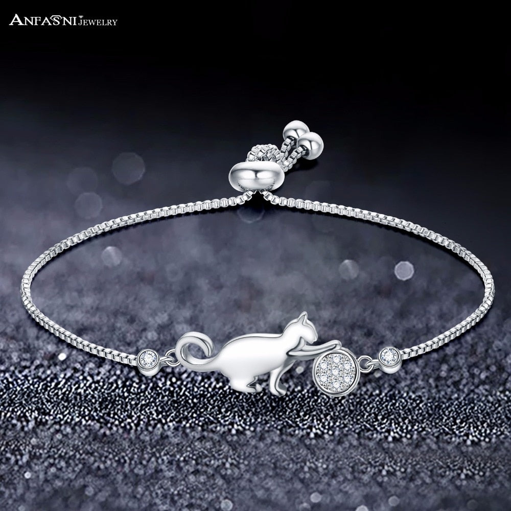 ANFASNI Cat And Ball Adjustable Bracelet