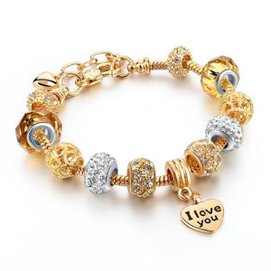 I Love You Heart Crystal Bracelet