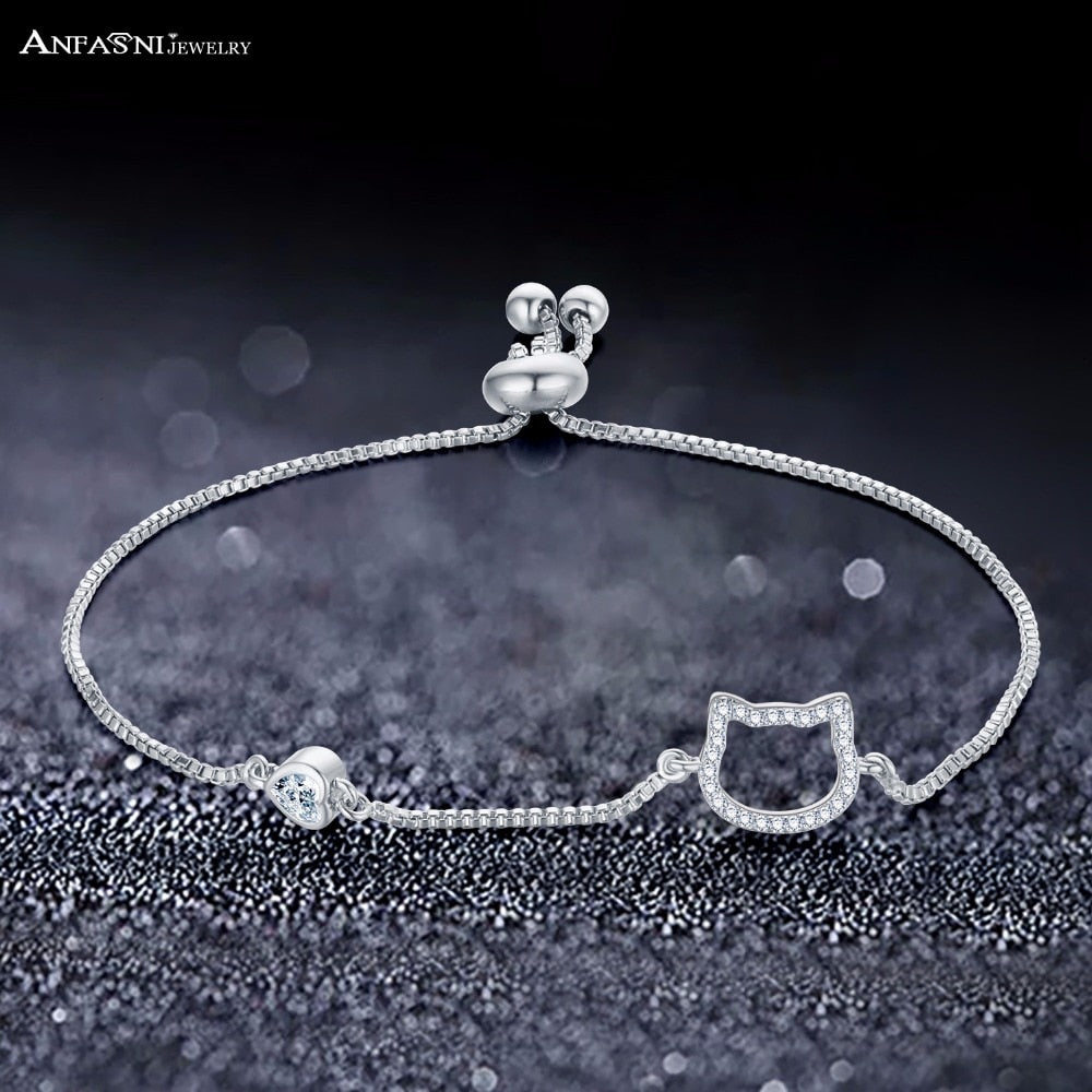 ANFASNI Dainty Kitty Adjustable Bracelet