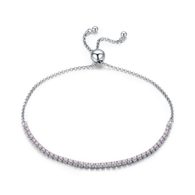 BAMOER Sterling Silver Adjustable 1/2 Tennis Bracelet