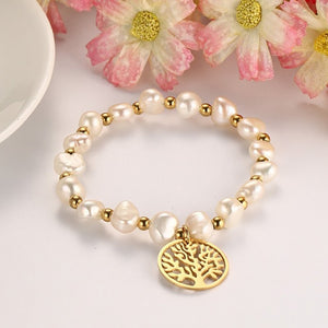 Fresh Water Pearl Tree of Life Bracelet